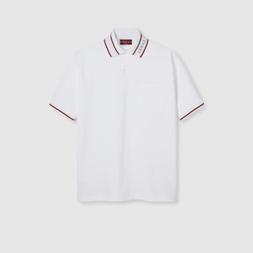 GUCCI Cotton Piquet Polo Shirt, Size L