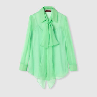 GUCCI Silk Chiffon Shirt, Size 38 IT