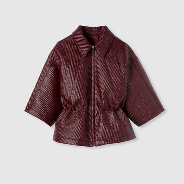 GUCCI Diagonal Wool Short Sleeve Jacket, Size 40 IT