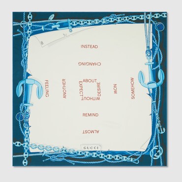 GUCCI Vierecktuch Aus Seide Mit Print, 90 x 90 Projekt
