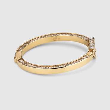 GUCCI Blondie Crystal Bangle Bracelet, Size S