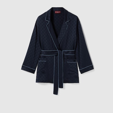 GUCCI Camicia In Raso GG, Taglia 40 IT