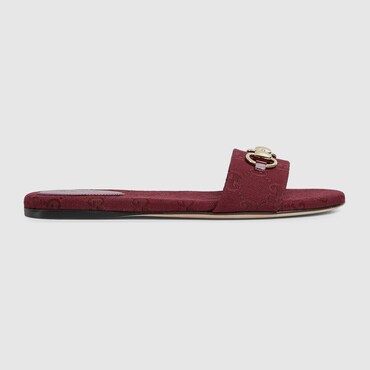 GUCCI Women's Slide Sandal With Horsebit, Size 38.5 IT