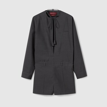 GUCCI Wool Mini Jumpsuit, Size 44 IT