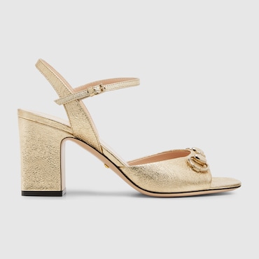 GUCCI Women's Mid-heel Sandal With Horsebit, Size 37 IT