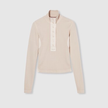 GUCCI Langärmliges T-Shirt aus Gerippter Baumwolle, Größe XL