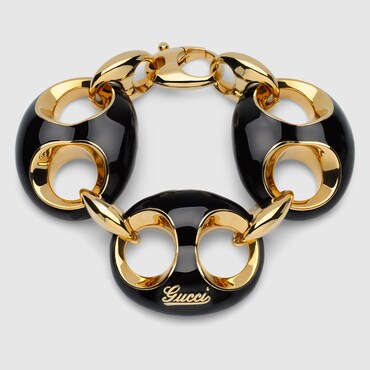 GUCCI Marina Chain Enamel Bracelet, Size S