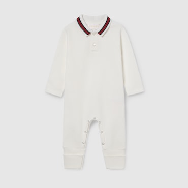 GUCCI Baby - Cotton One-piece With Web, Size 3-6 MONTHS