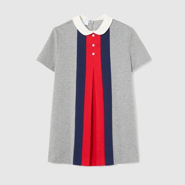 GUCCI Kids - Cotton Dress With Web, Size 5 YEARS