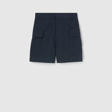 GUCCI Shorts In Tessuto Di Cotone Con Ricamo, Taglia 42 IT