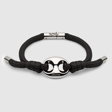 GUCCI Marina Chain Fabric Bracelet, Size M