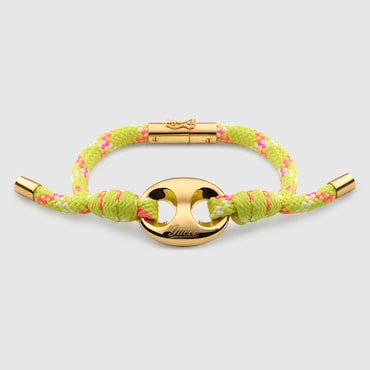 GUCCI Marina Chain Fabric Bracelet, Size M