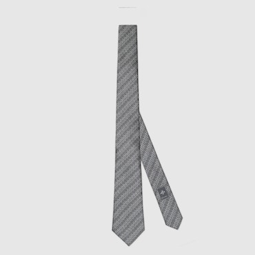 GUCCI Horsebit Silk Jacquard Tie