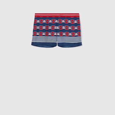GUCCI Printed Silk Twill Shorts, Size 40 IT