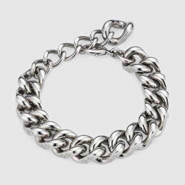 GUCCI Signature Engraved Chain Bracelet, Size S