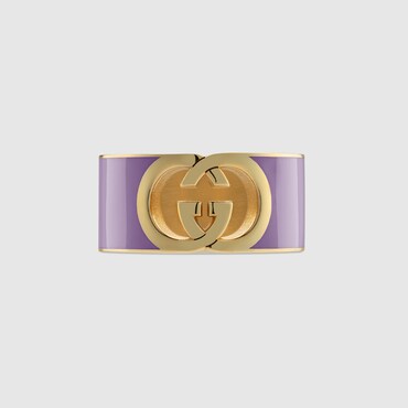 GUCCI Anello Interlocking Smaltato, Taglia S