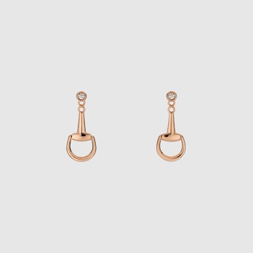 GUCCI Horsebit Diamond 18k Earrings