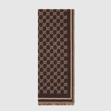 GUCCI GG Wool Jacquard Scarf