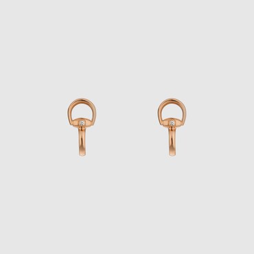 GUCCI Horsebit Diamond 18k Stud Earrings
