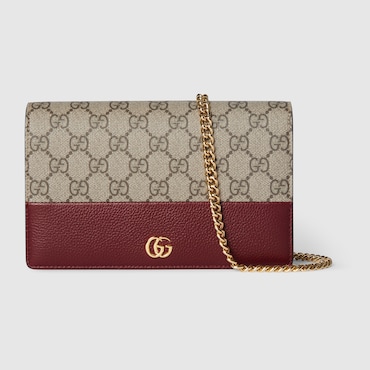 GUCCI GG Marmont Bi-color Wallet On Chain