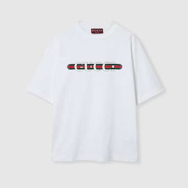 GUCCI T-shirt In Jersey Di Cotone Con Stampa, Taglia xxx-small