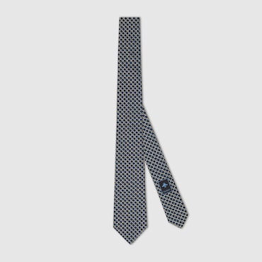GUCCI Horsebit Silk Jacquard Tie