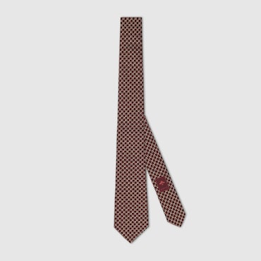 GUCCI Horsebit Silk Jacquard Tie