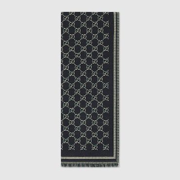 GUCCI GG Wool Jacquard Scarf