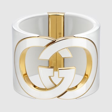 GUCCI Interlocking Cuff Bracelet, Size L