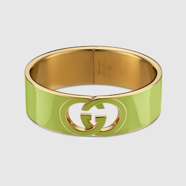 GUCCI Bracciale Rigido Smaltato Interlocking, Taglia M