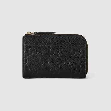 GUCCI GG Emblem Zip Card Case