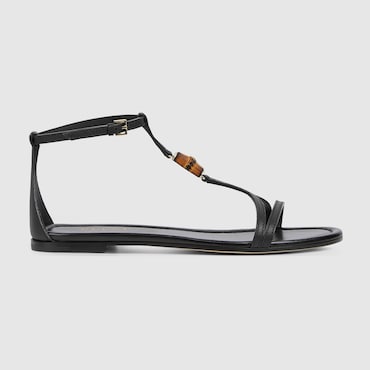 GUCCI Women's Sandal With Bamboo Detail, Size 35.5 IT