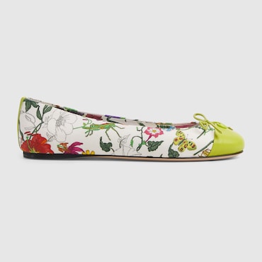 GUCCI Women's Printed Ballet Flat, Size 37 IT