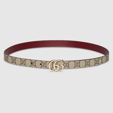 GUCCI Reversible GG Marmont Thin Belt, Size 110