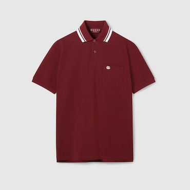 GUCCI Cotton Piquet Polo Shirt With Embroidery, Size XXL
