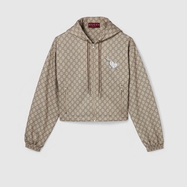 GUCCI Printed Technical Jersey Zip Jacket, Size M