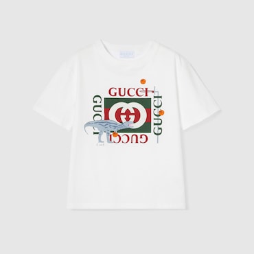 GUCCI Garçons - T-shirt Pour Enfant En Coton Avec Imprimé, Taille 6 ANS