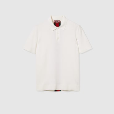 GUCCI Knit Wool Polo Shirt With Web, Size L