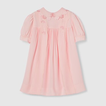 GUCCI Kids - Embroidered Silk Dress, Size 12 YEARS