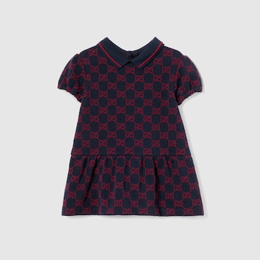 GUCCI Baby - GG Cotton Piquet Dress, Size 9-12 MONTHS