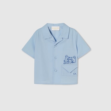 GUCCI Baby - Cotton Shirt With Embroidery, Size 6-9 MONTHS