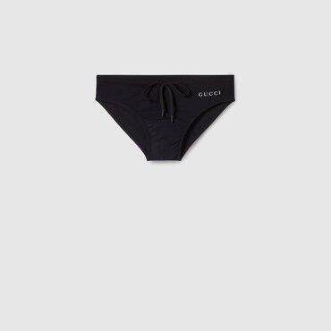 GUCCI Elastane Swim Briefs With Print, Size XS