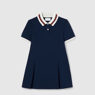 GUCCI Kids - Cotton Dress With Web, Size 10 YEARS