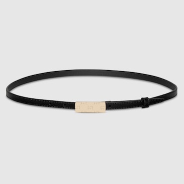 GUCCI Thin Belt With Plaque Buckle, Size 90