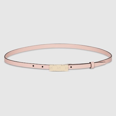 GUCCI Thin Belt With Plaque Buckle, Size 85