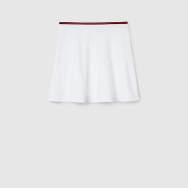 GUCCI Cotton Piquet Skirt With Web, Size XXS