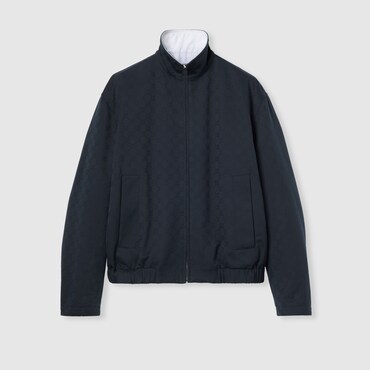 GUCCI Reversible Cotton Gabardine Zip Jacket, Size 48