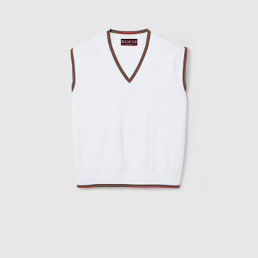 GUCCI Gilet Avec Finitions Bande Web, Taille M