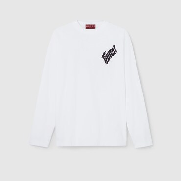GUCCI Cotton Jersey T-shirt With Logo, Size L