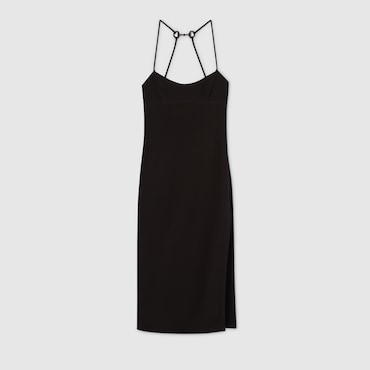 GUCCI Silk Dress With Crystal Horsebit, Size 38 IT